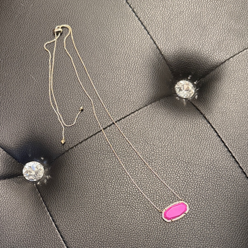 Kendra Scott Bright Pink Pendant Necklace